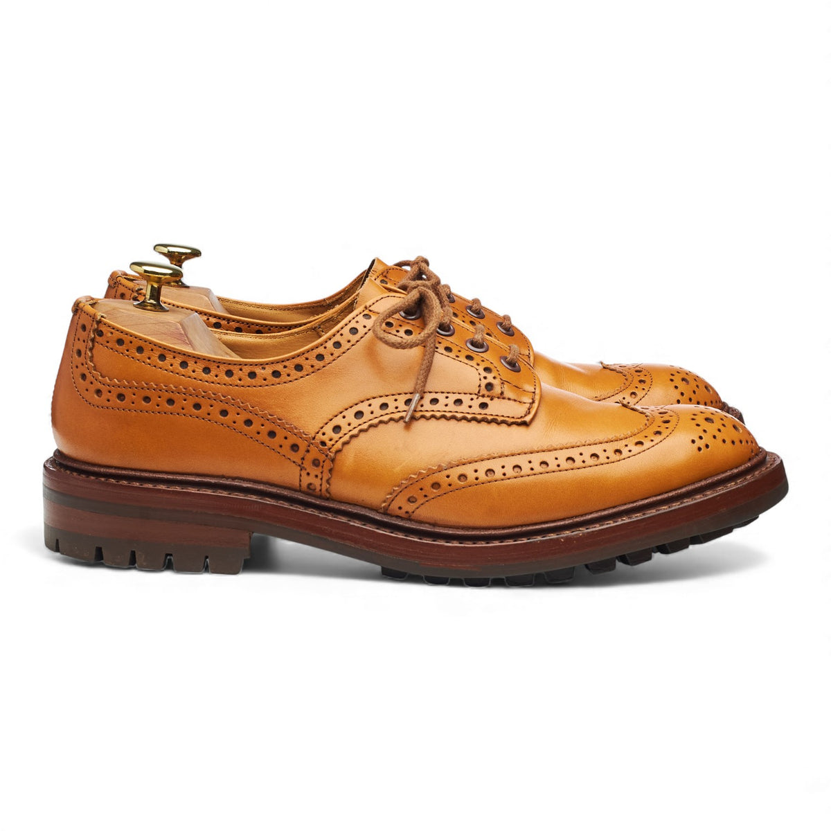 'Keswick' Acorn Antique Tan Brown Leather Derby Brogues UK 8.5