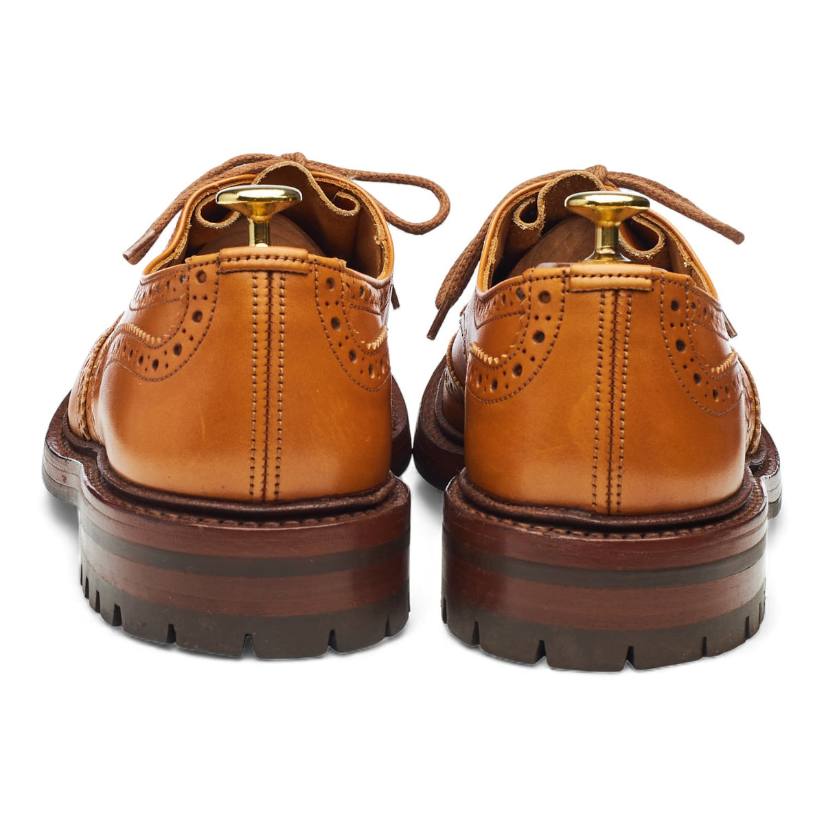 'Keswick' Acorn Antique Tan Brown Leather Derby Brogues UK 8.5