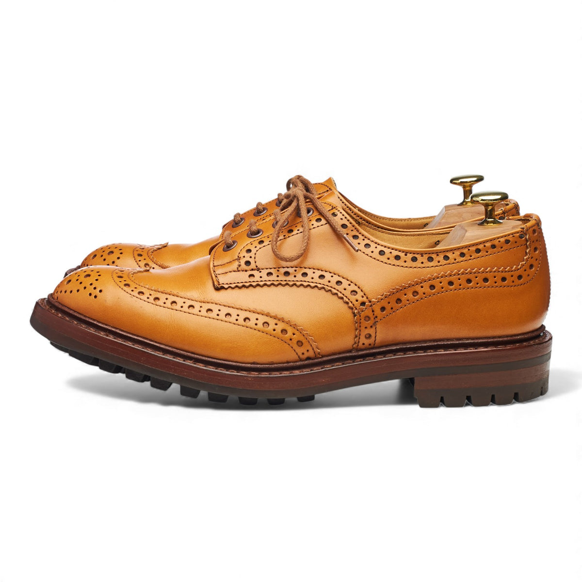 'Keswick' Acorn Antique Tan Brown Leather Derby Brogues UK 8.5
