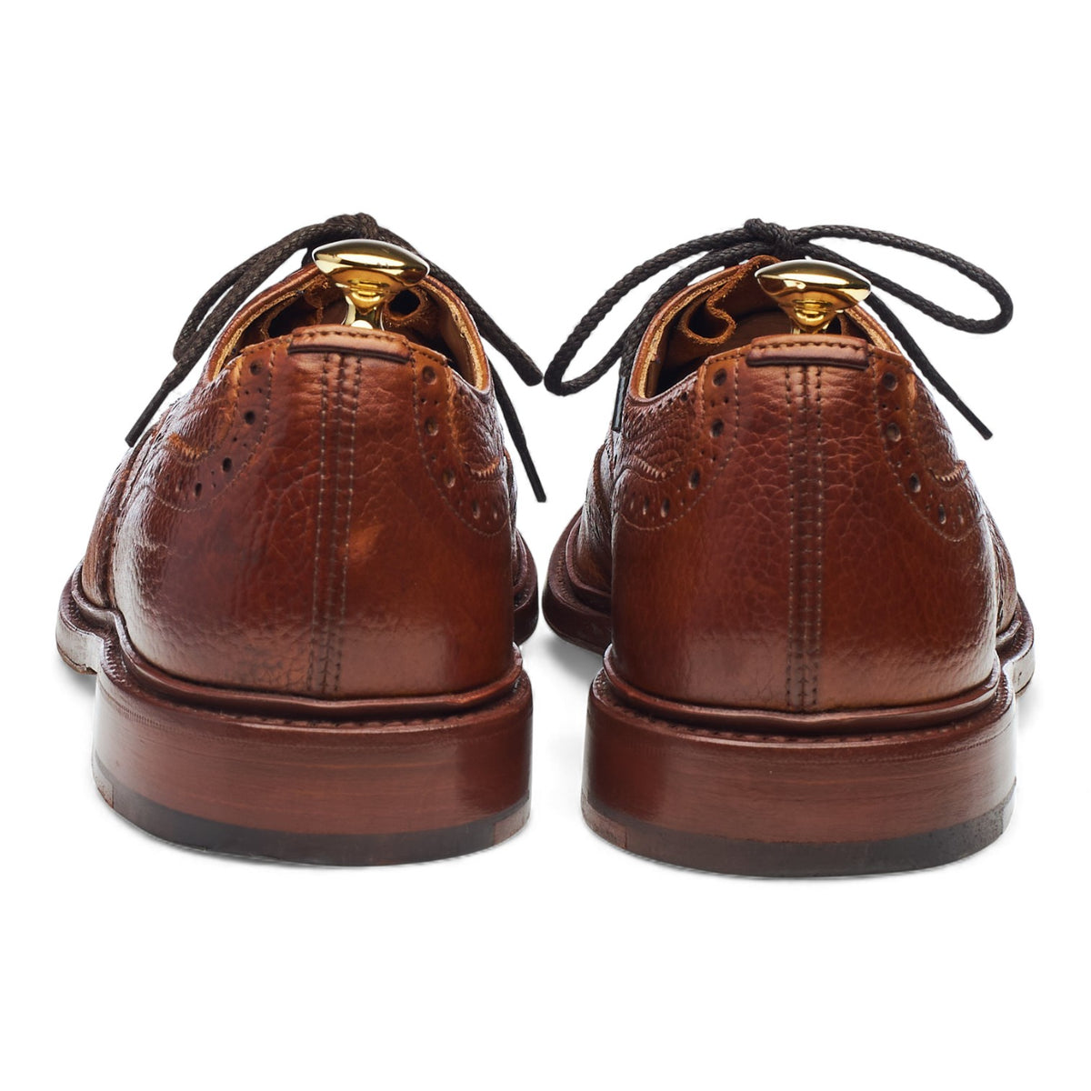 'Bourton' Tan Brown Grain Leather Derby Brogues UK 10