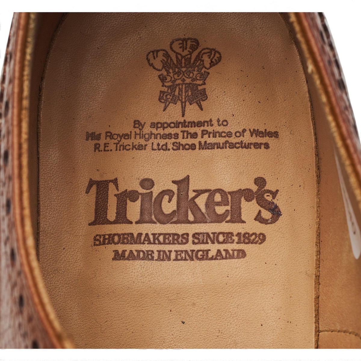 'Bourton' Tan Brown Grain Leather Derby Brogues UK 10