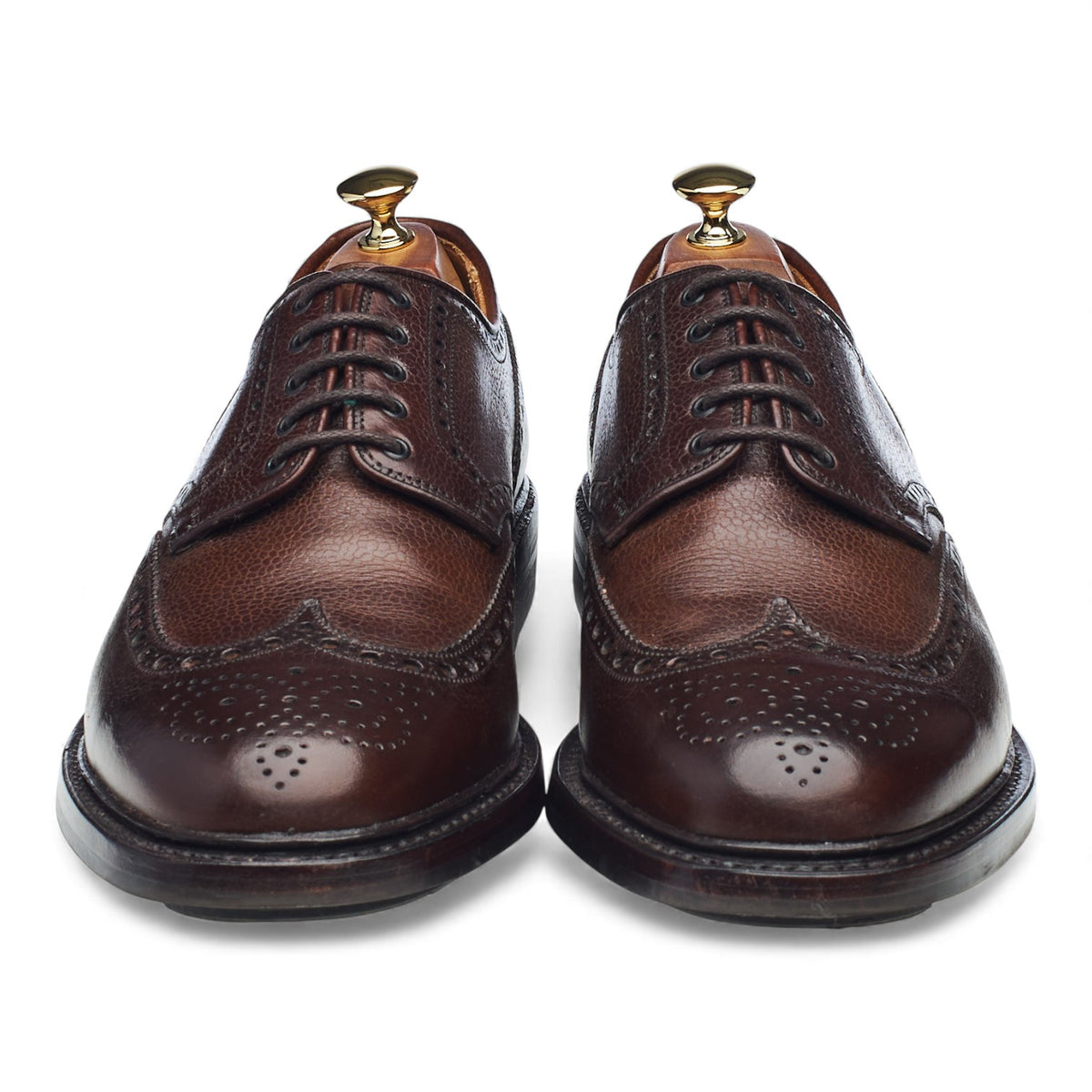 'Harris' Dark Brown Grain Leather Derby Brogues UK 10 F