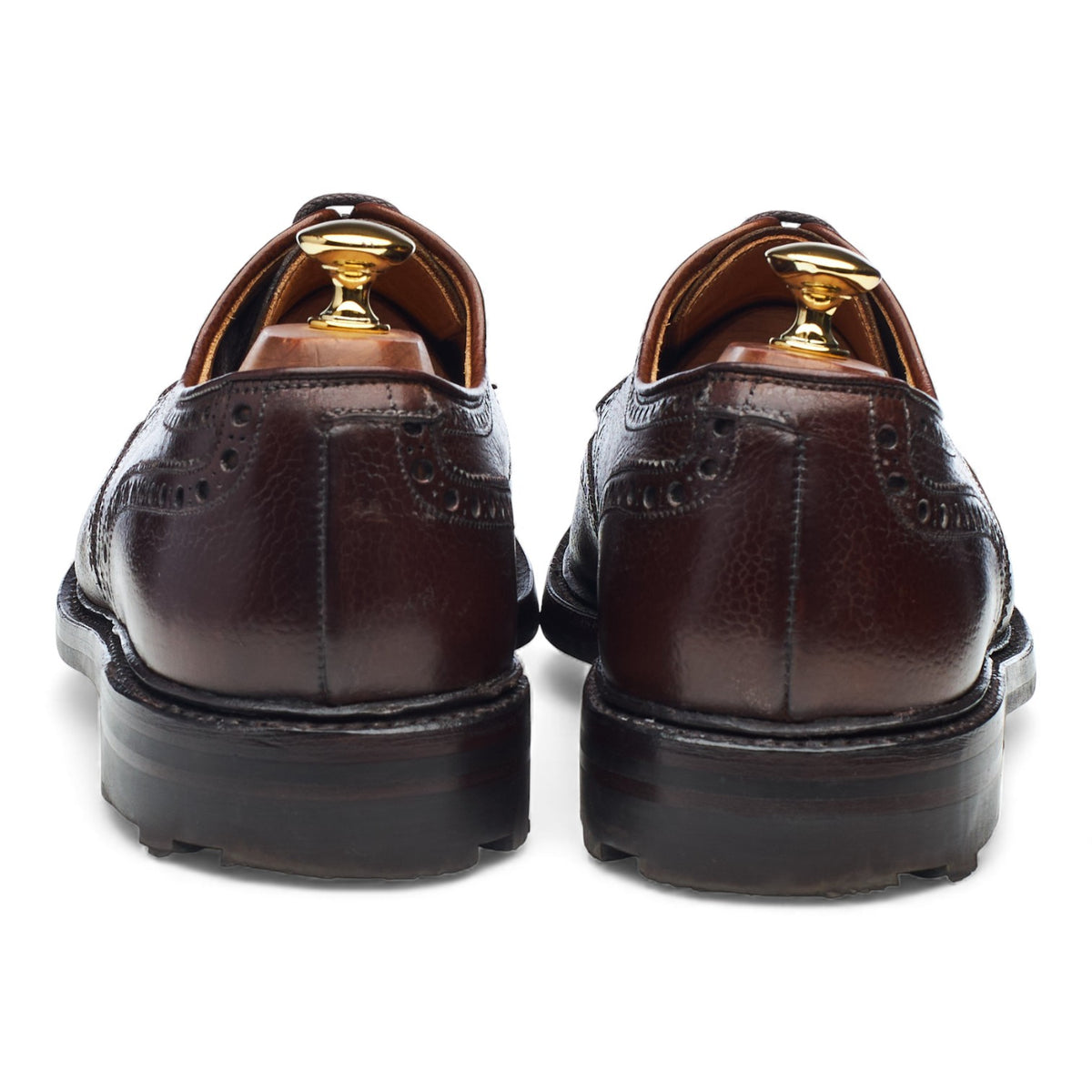 'Harris' Dark Brown Grain Leather Derby Brogues UK 10 F