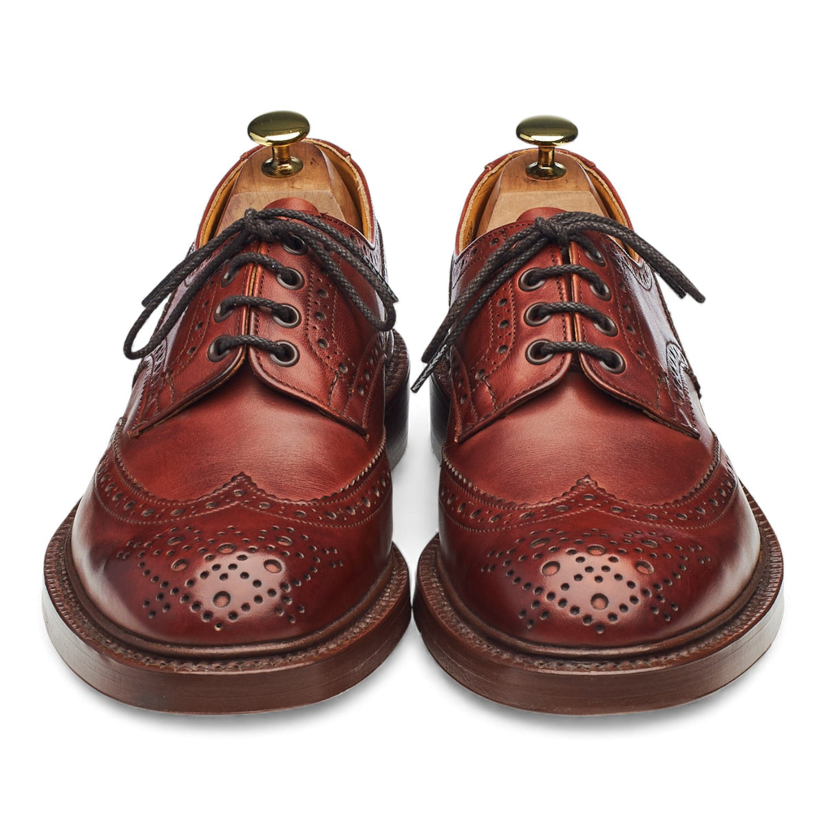 'Keswick' Golden Tan Brown Leather Derby Brogues UK 8.5