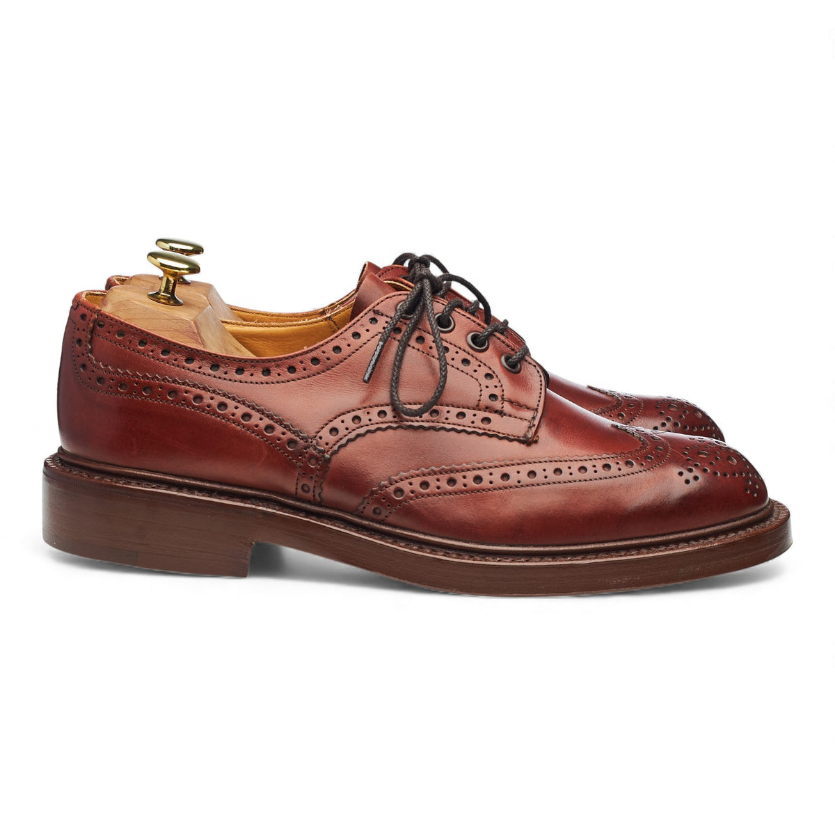 'Keswick' Golden Tan Brown Leather Derby Brogues UK 8.5