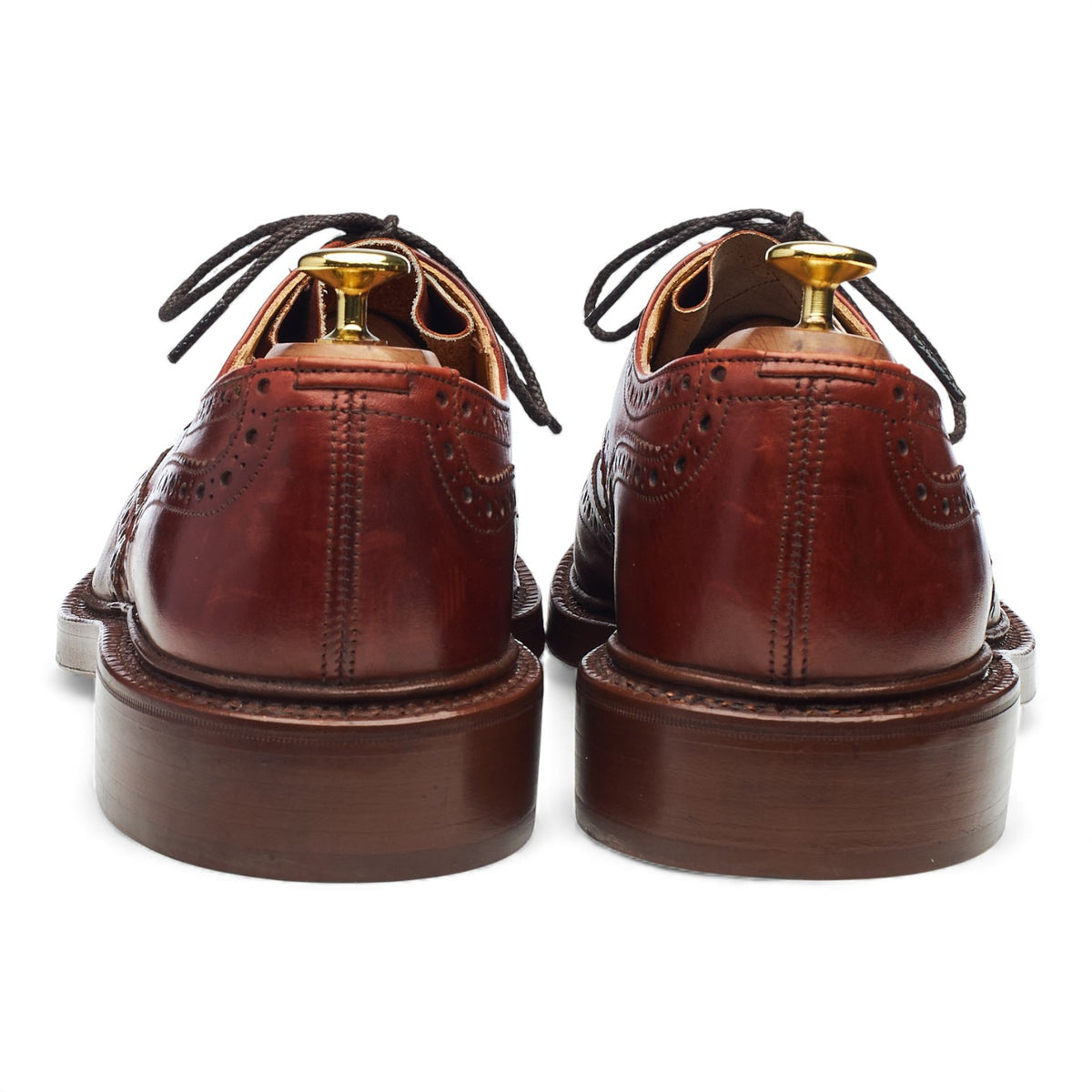 'Keswick' Golden Tan Brown Leather Derby Brogues UK 8.5