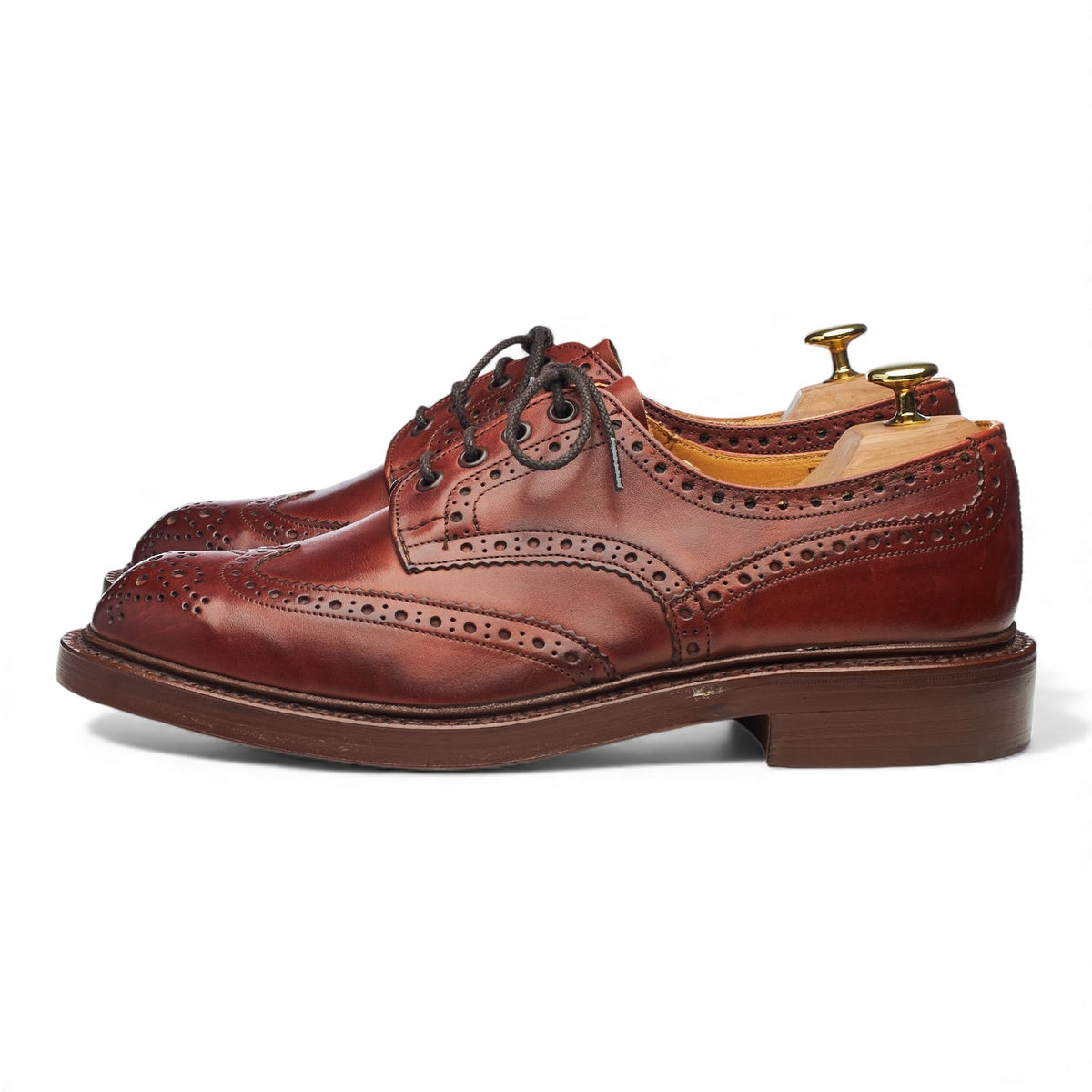'Keswick' Golden Tan Brown Leather Derby Brogues UK 8.5