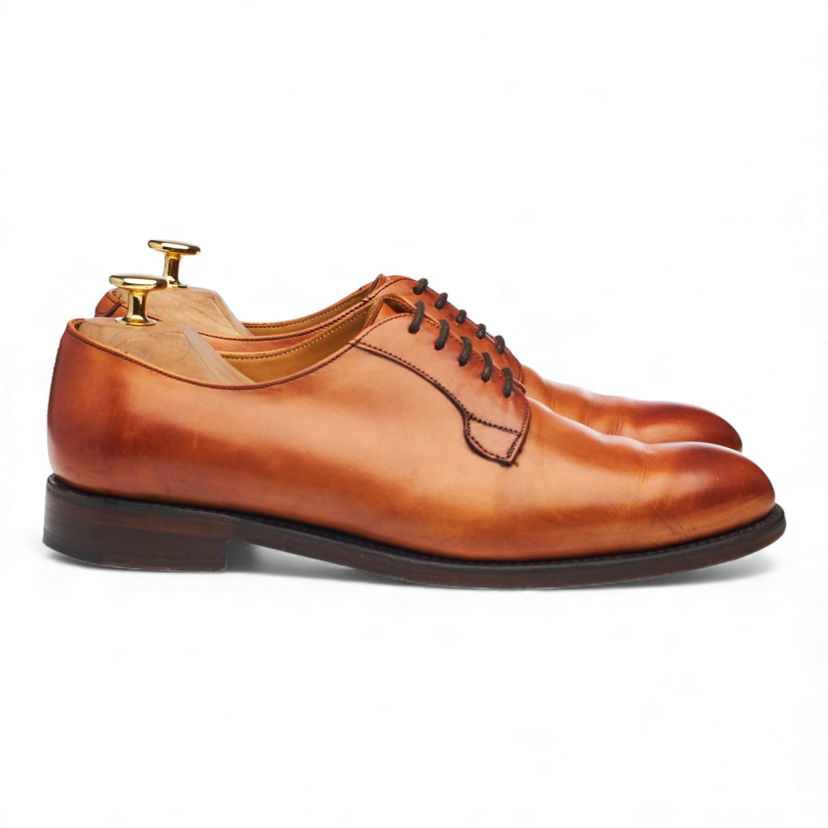 Women's Tan Brown Leather Derby UK 6 D