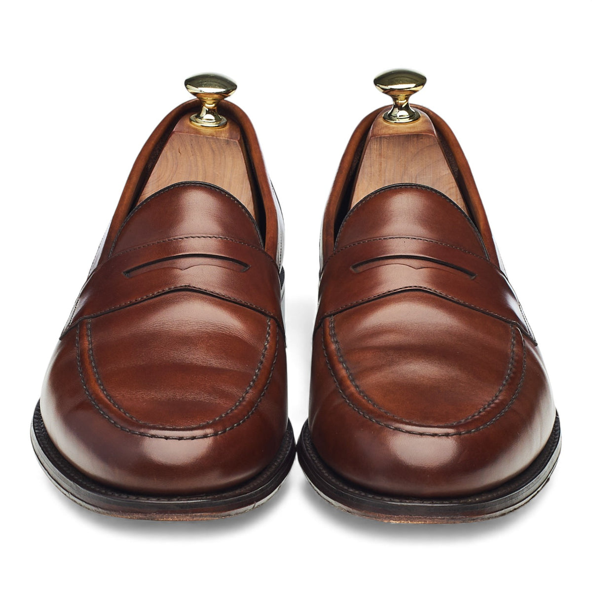 1880 'Hornbeam' Tan Brown Leather Loafers UK 7.5 F