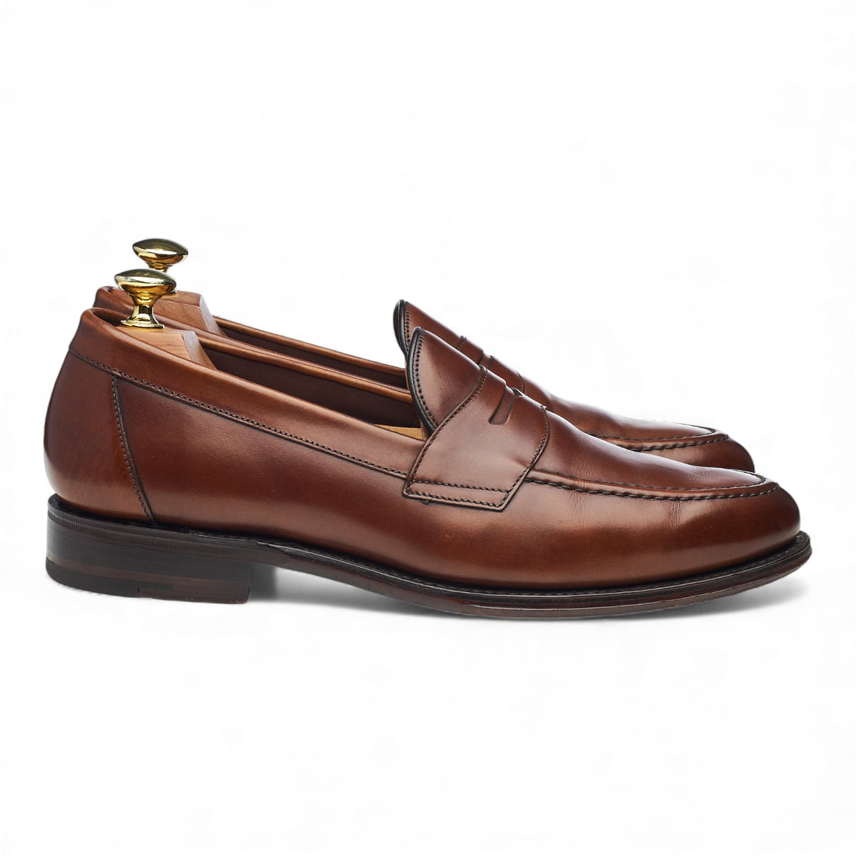 1880 'Hornbeam' Tan Brown Leather Loafers UK 7.5 F