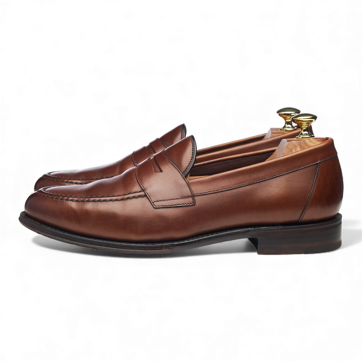 1880 'Hornbeam' Tan Brown Leather Loafers UK 7.5 F