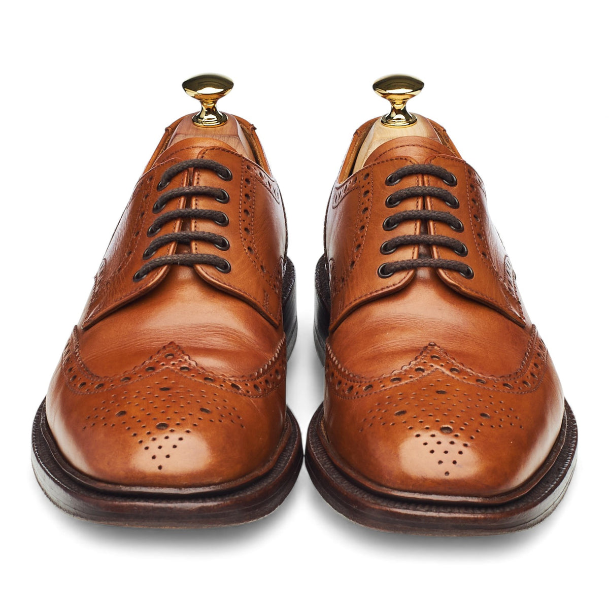 1880 'Chester 2' Tan Brown Leather Derby Brogues UK 7 F