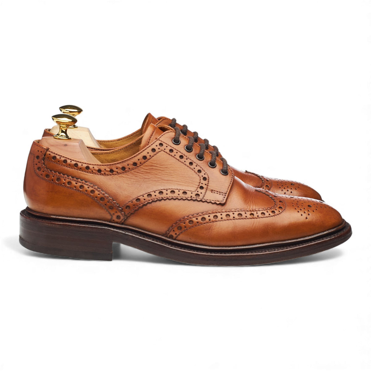 1880 'Chester 2' Tan Brown Leather Derby Brogues UK 7 F