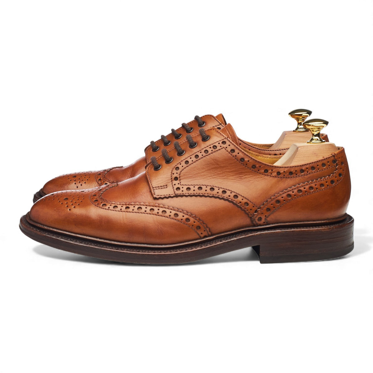 1880 'Chester 2' Tan Brown Leather Derby Brogues UK 7 F