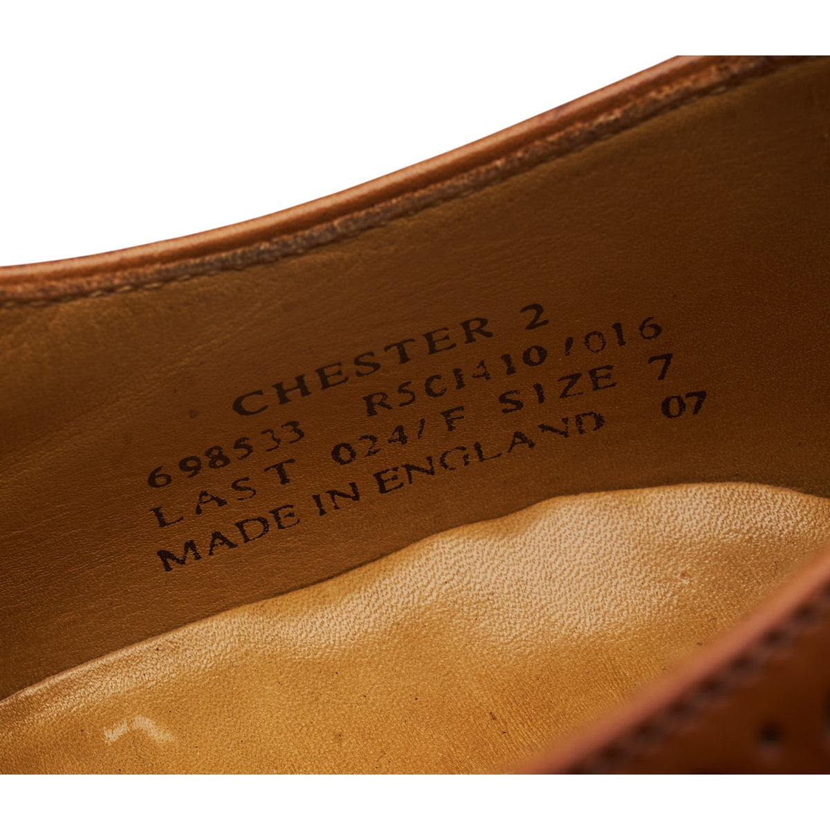 1880 'Chester 2' Tan Brown Leather Derby Brogues UK 7 F