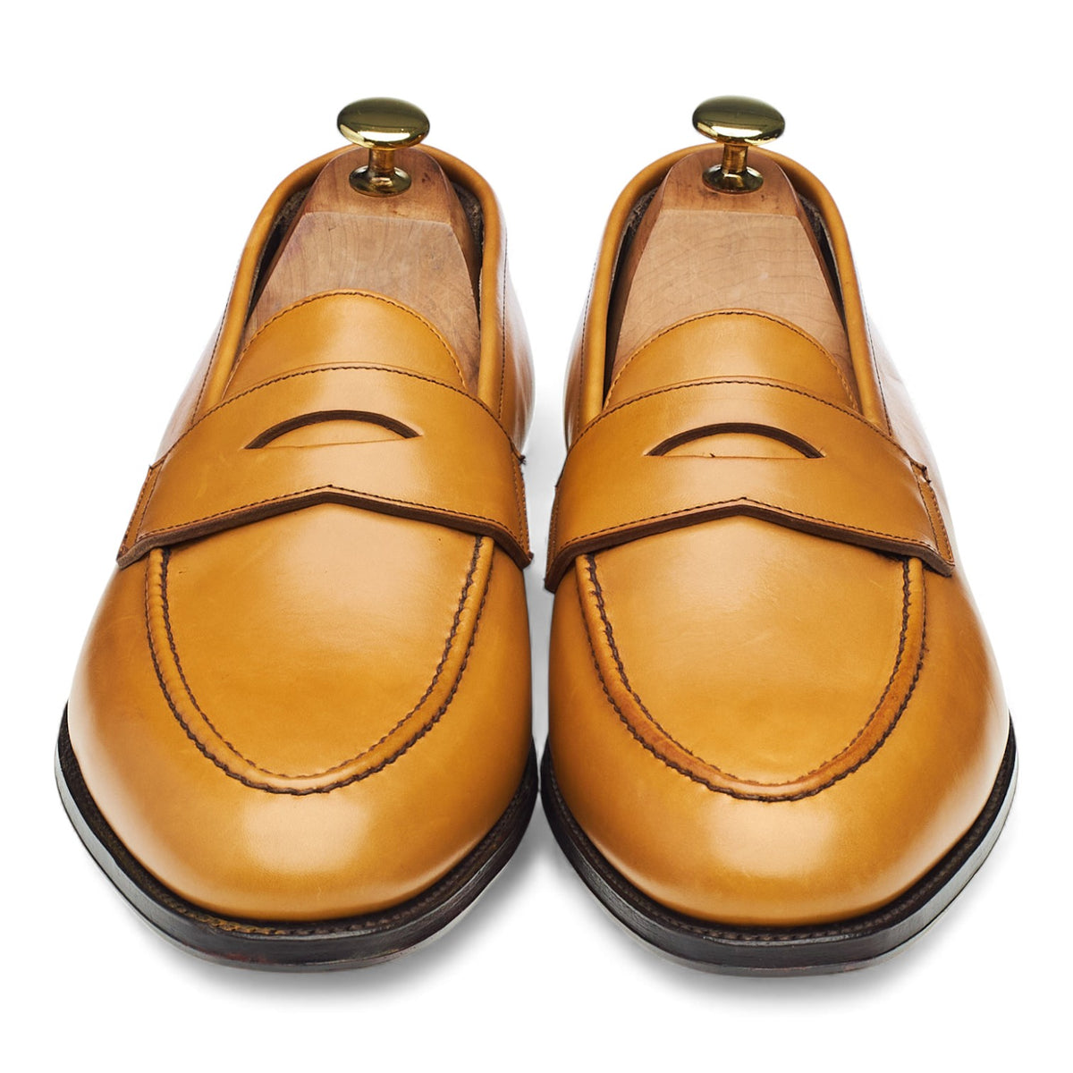 'Bradley II' Tan Brown Leather Loafers UK 9 E