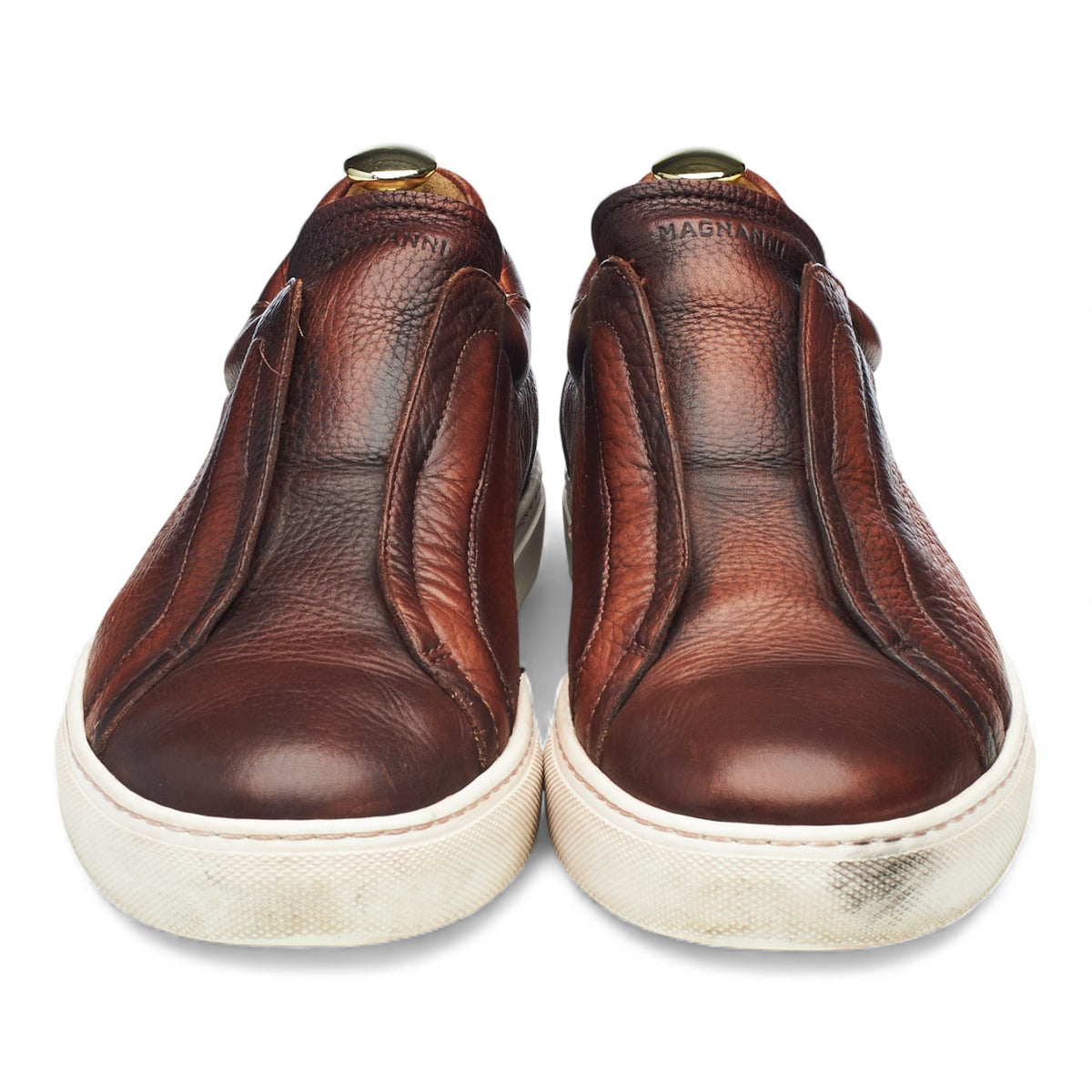 '24191' Brown Grain Leather Slip On Sneakers UK 7 EU 41