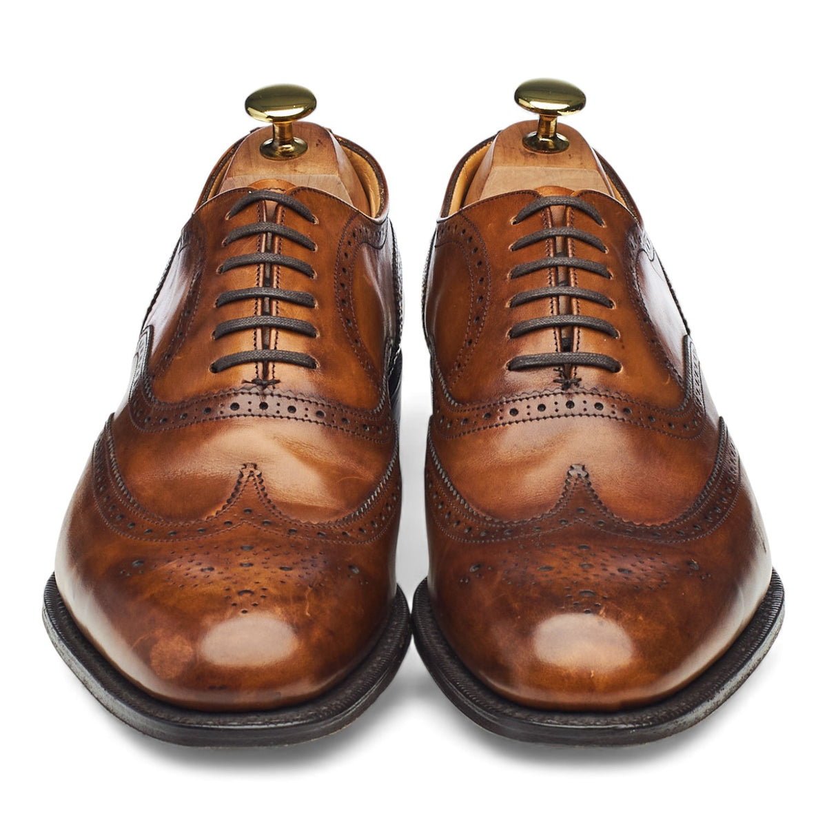 'Kimcote' Brown Museum Leather Oxford Brogues UK 8.5 F