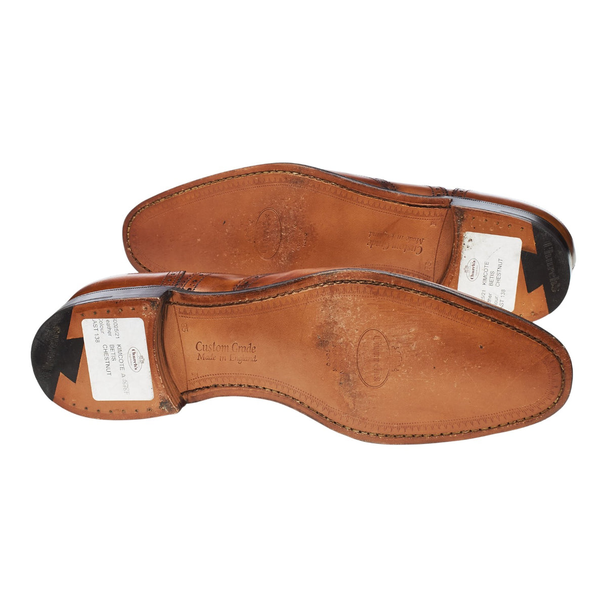 'Kimcote' Brown Museum Leather Oxford Brogues UK 8.5 F