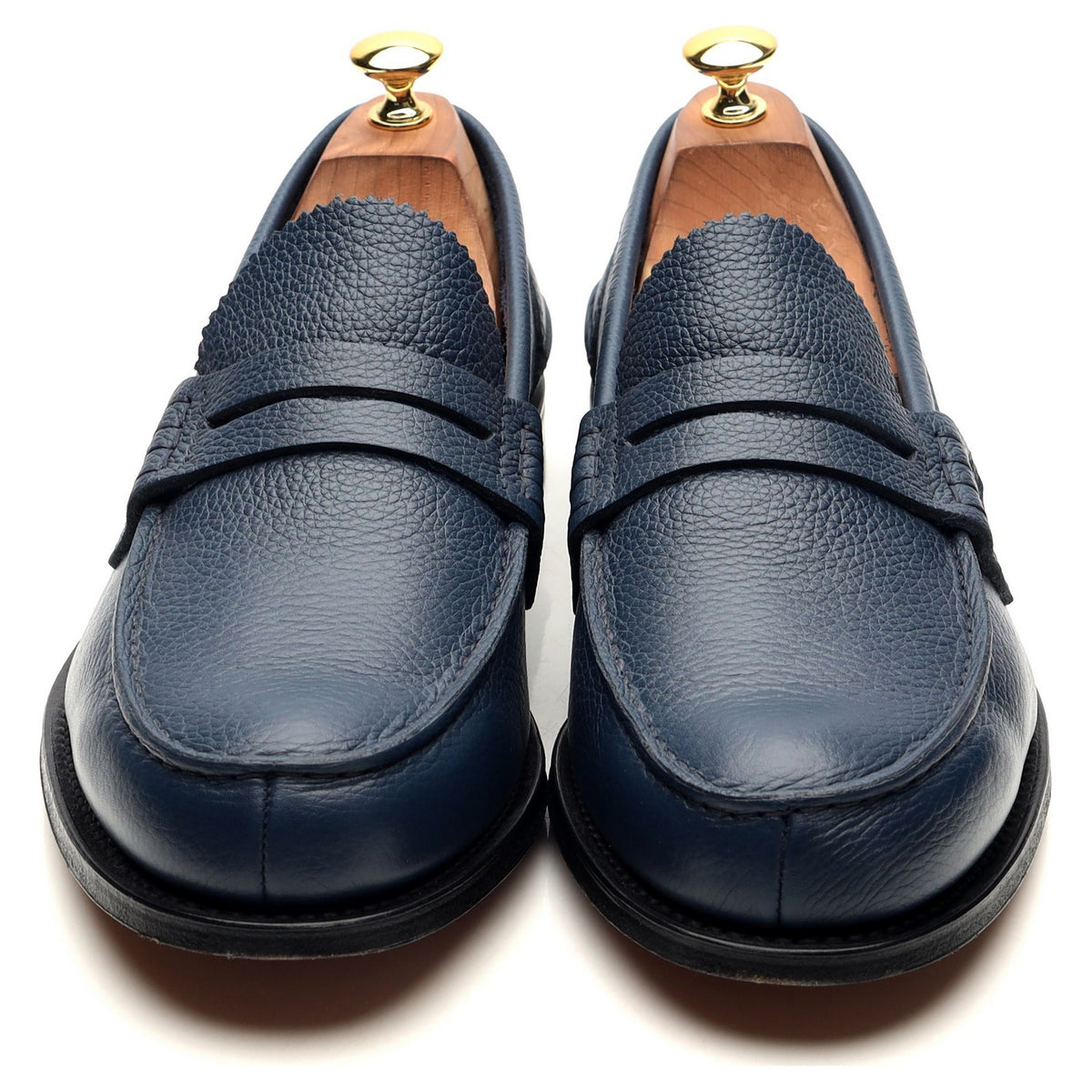 &#39;Pembrey&#39; Navy Blue Leather Loafers UK 10.5 F