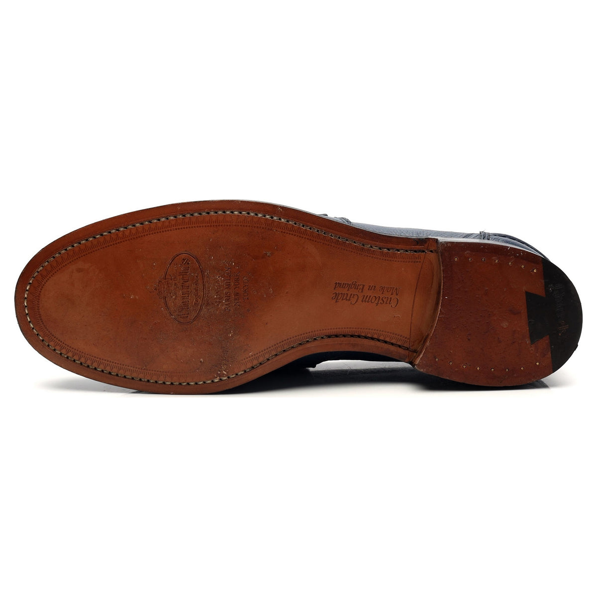 &#39;Pembrey&#39; Navy Blue Leather Loafers UK 10.5 F