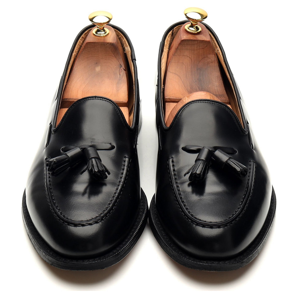 &#39;Keats II&#39; Black Leather Tassel Loafer UK 10 F