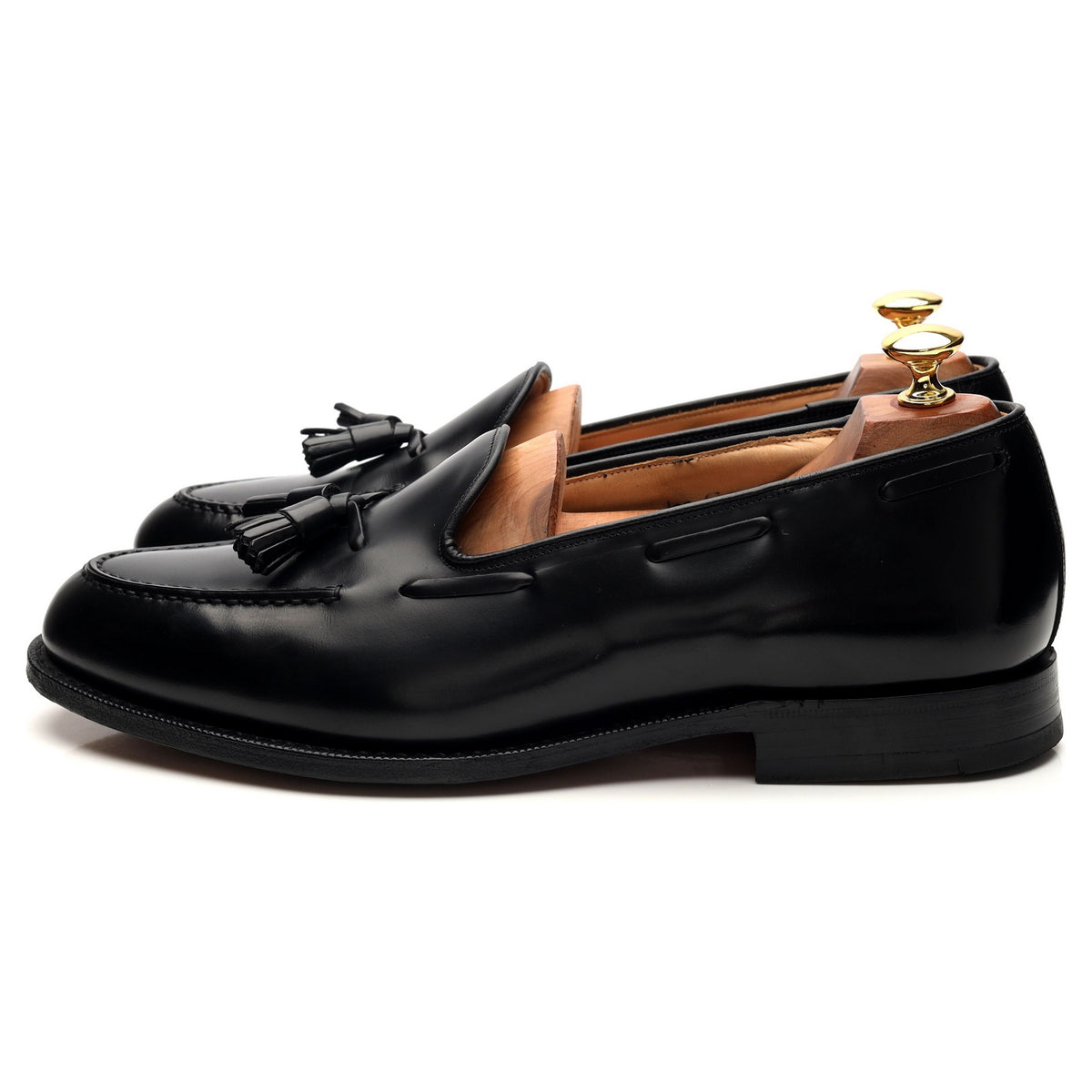 &#39;Keats II&#39; Black Leather Tassel Loafer UK 10 F