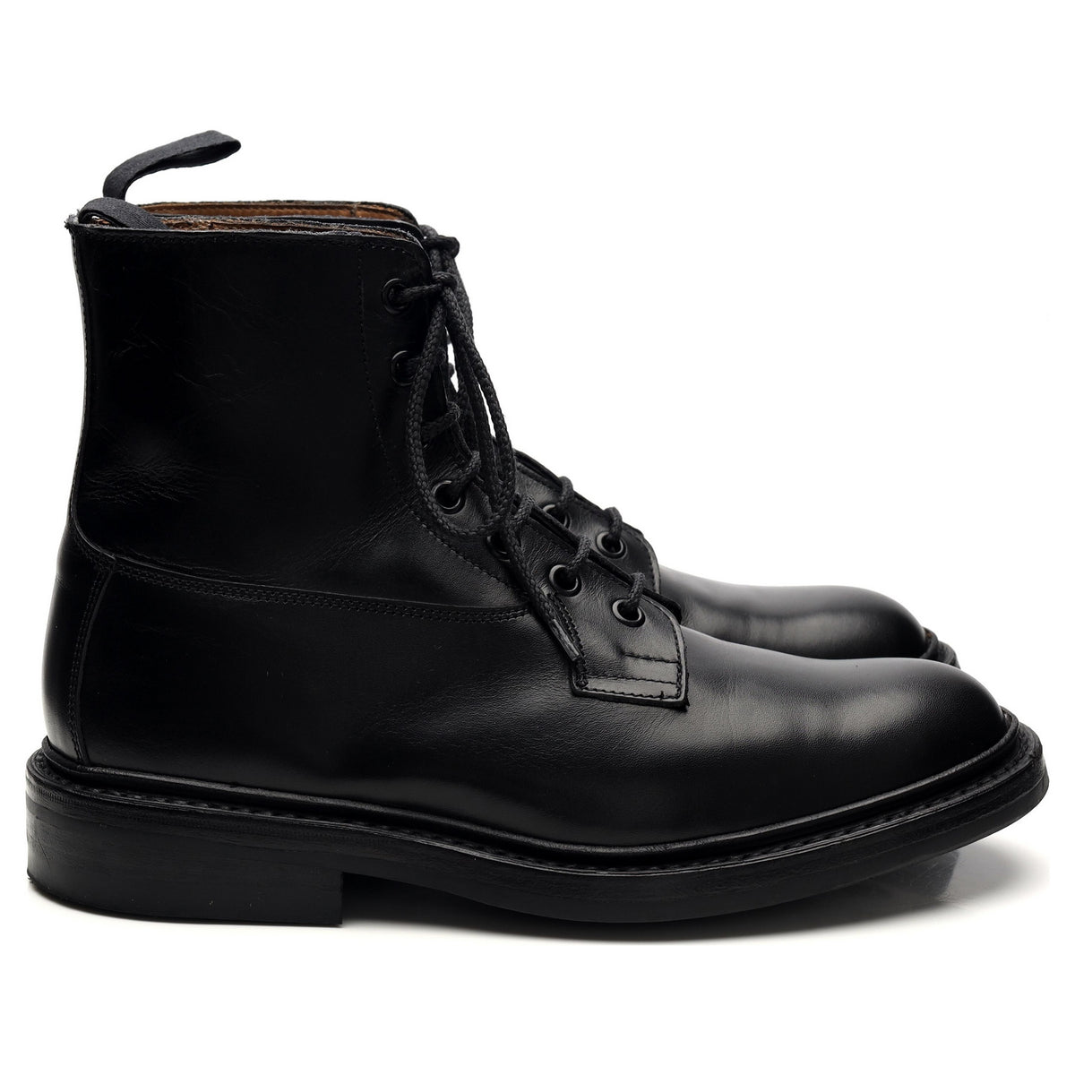 &#39;Burford&#39; Black Leather Boots UK 6.5