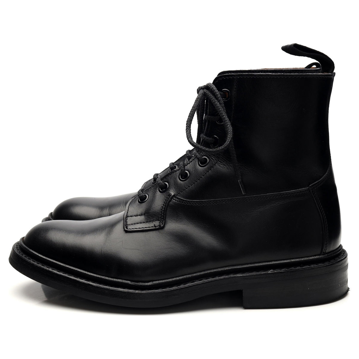 &#39;Burford&#39; Black Leather Boots UK 6.5