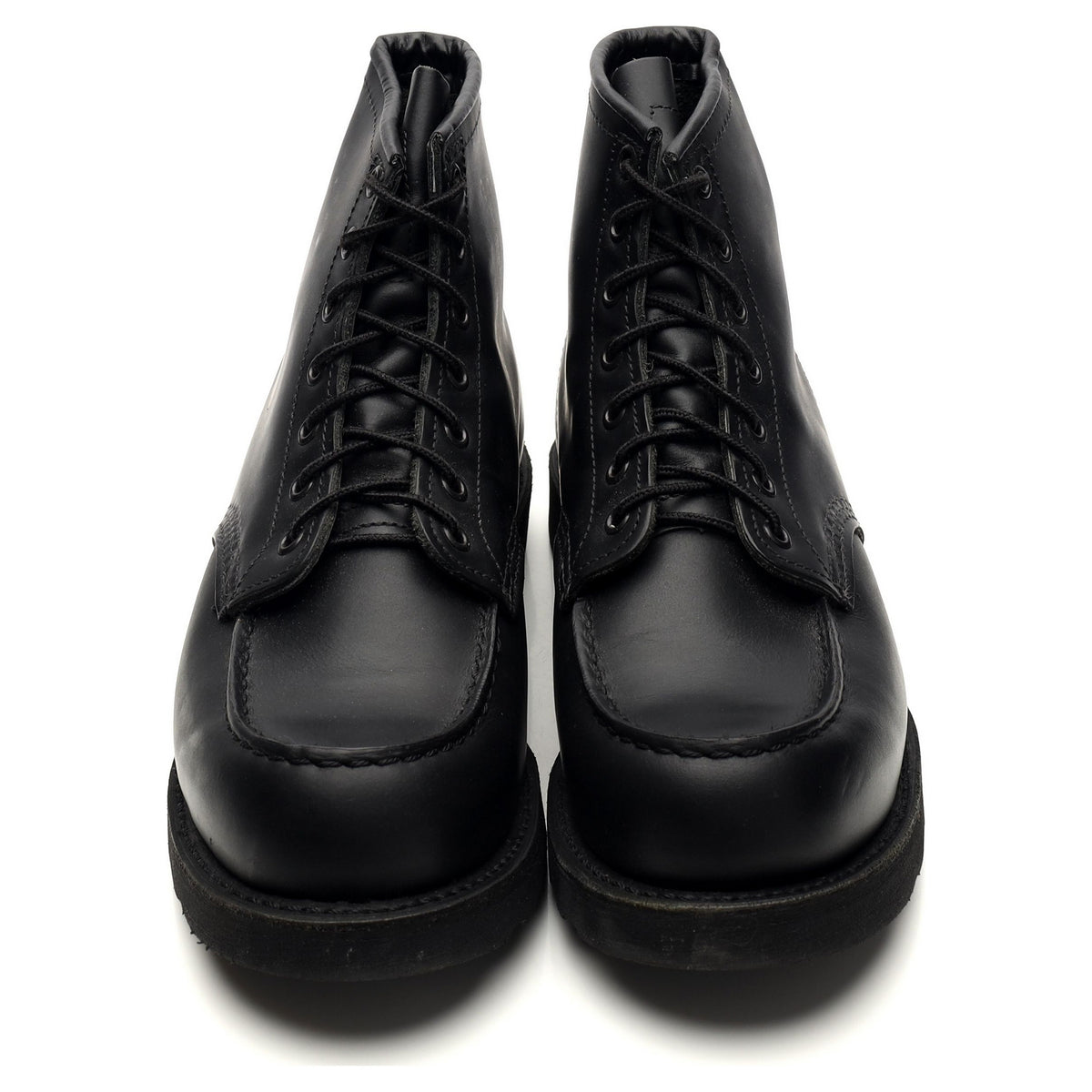 &#39;8137&#39; Black Leather Moc Toe Boots UK 8.5 US 9.5