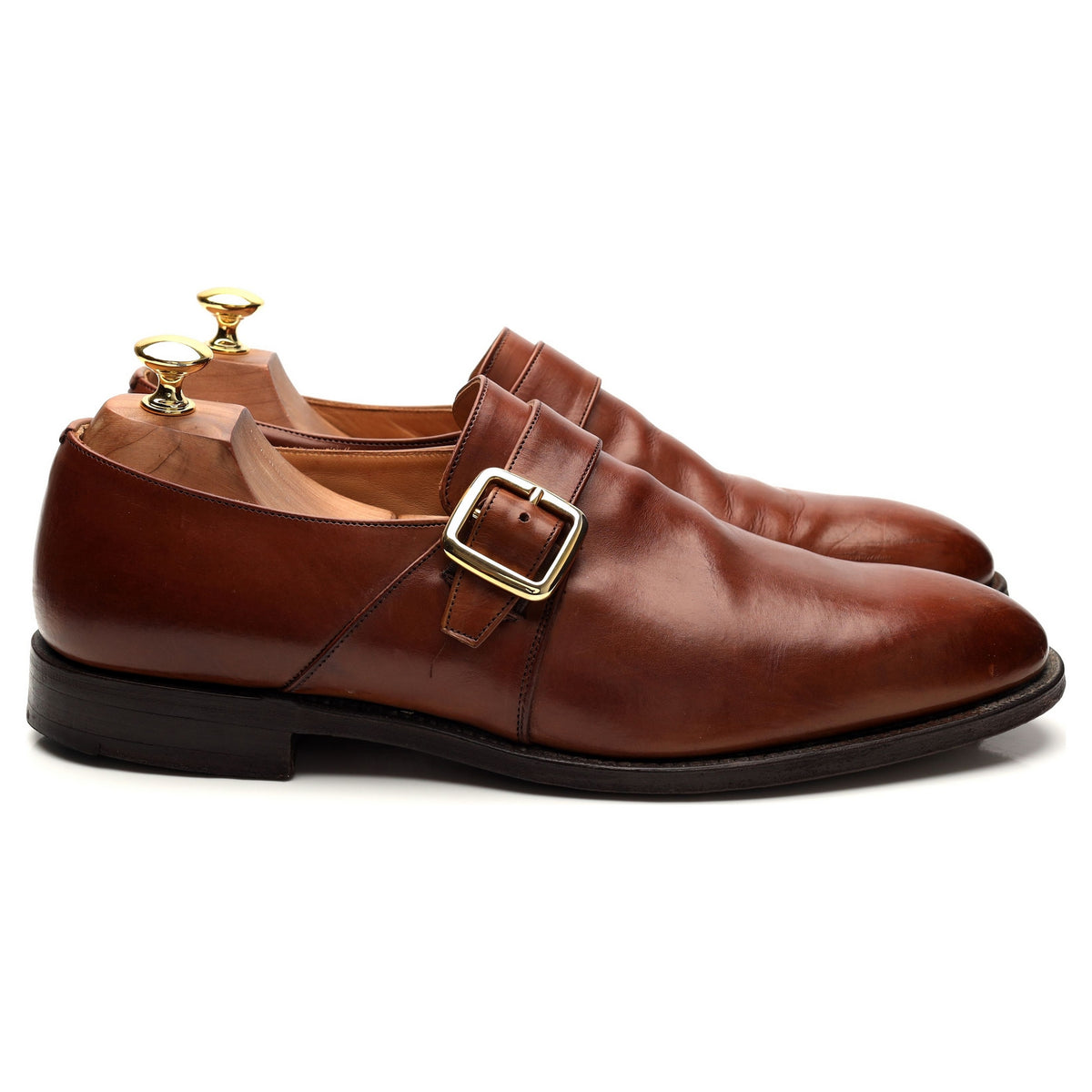 &#39;Woodham&#39; Brown Leather Monk Strap UK 10 F