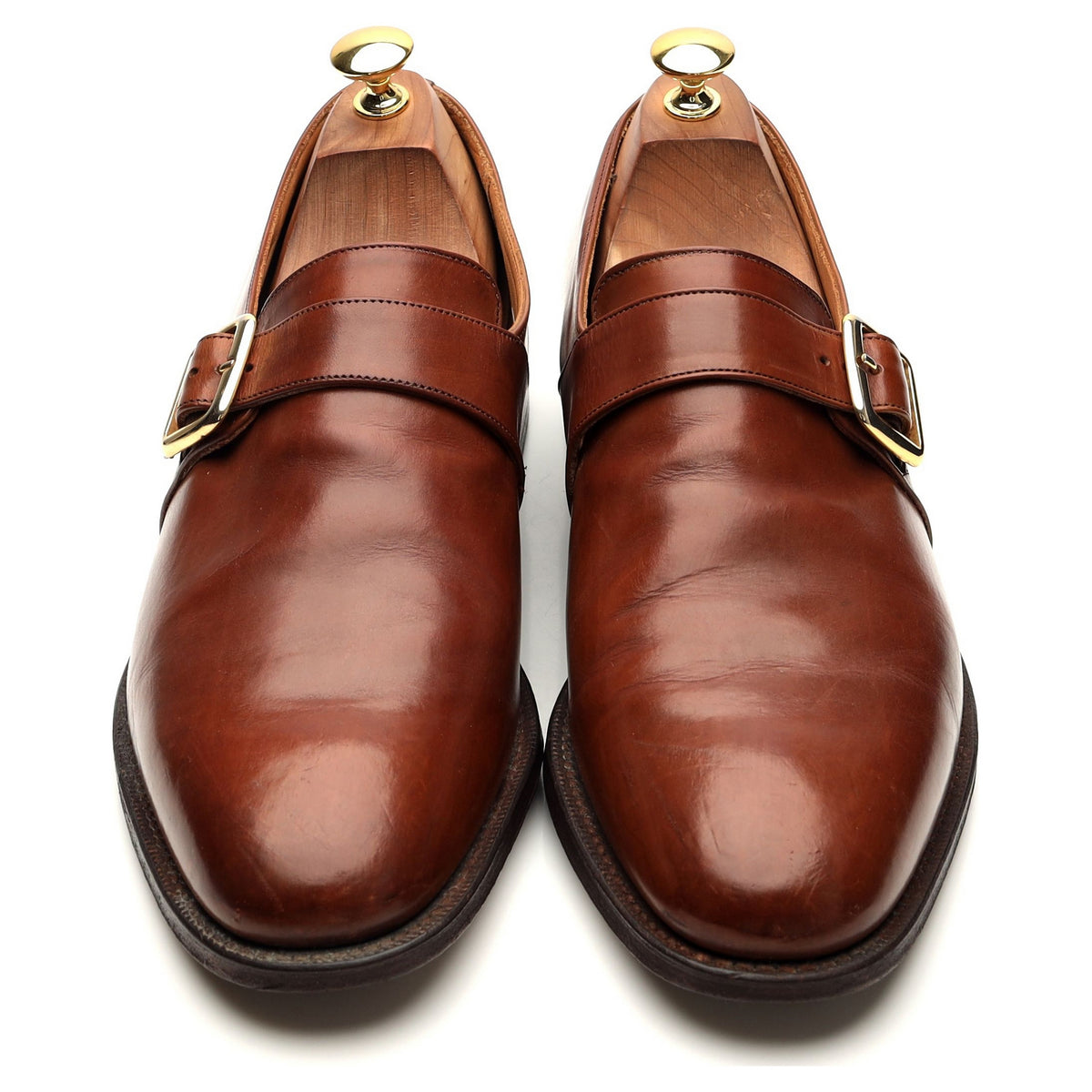 &#39;Woodham&#39; Brown Leather Monk Strap UK 10 F