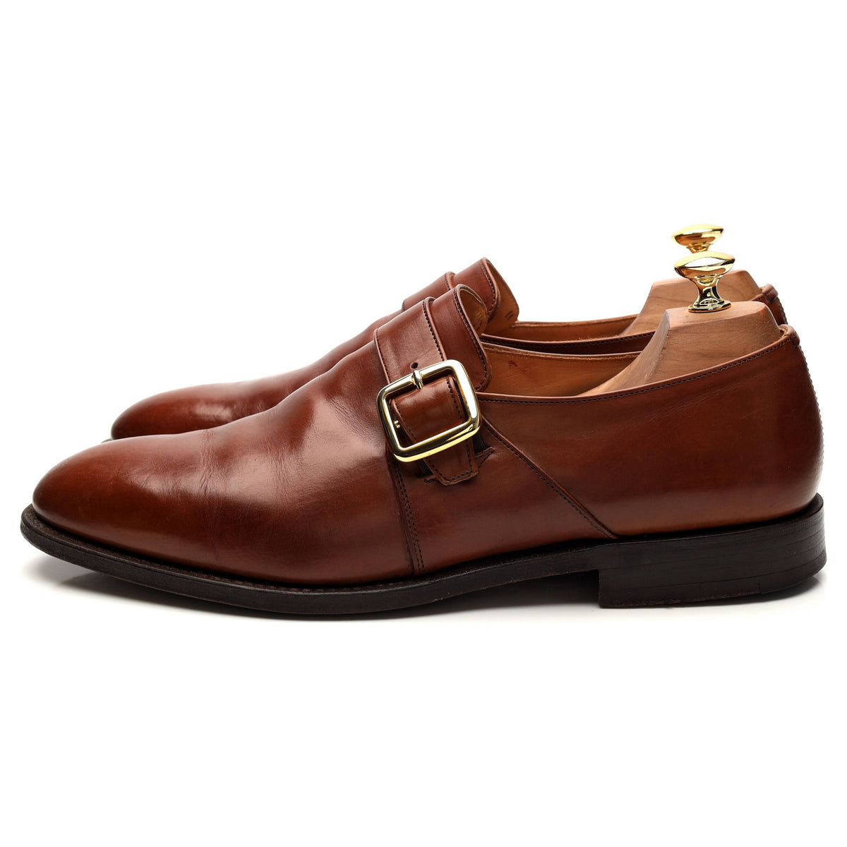 &#39;Woodham&#39; Brown Leather Monk Strap UK 10 F