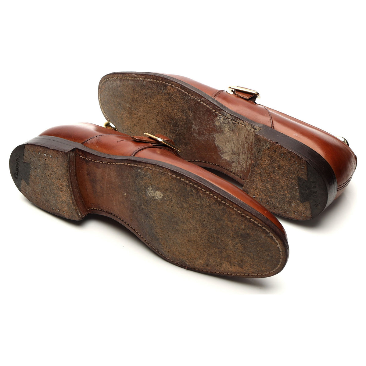 &#39;Woodham&#39; Brown Leather Monk Strap UK 10 F