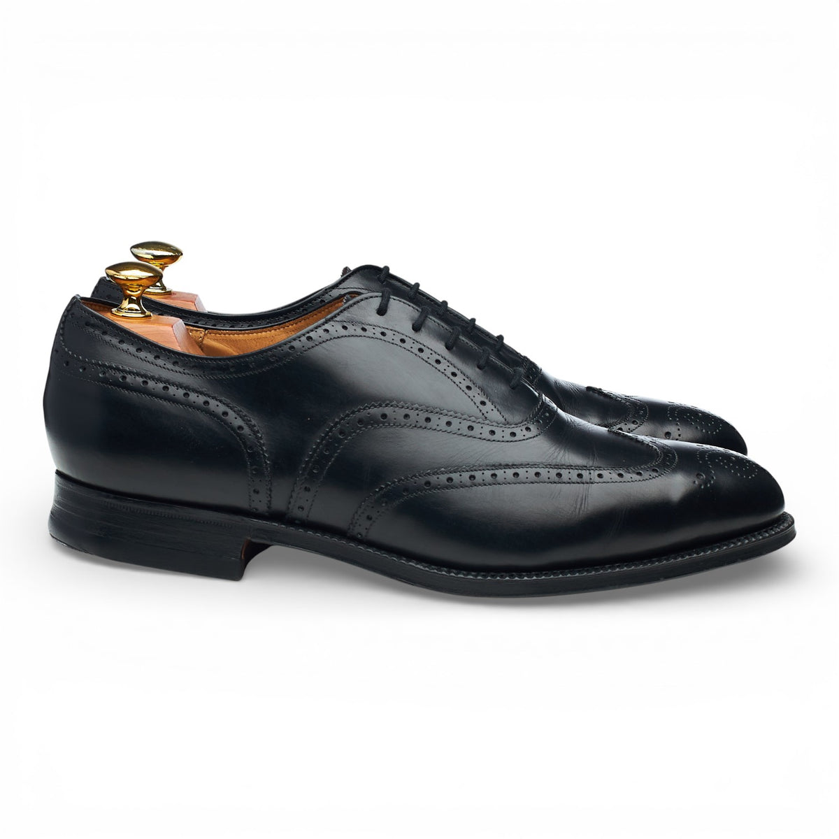 Black Leather Oxford Brogues UK 8.5 G