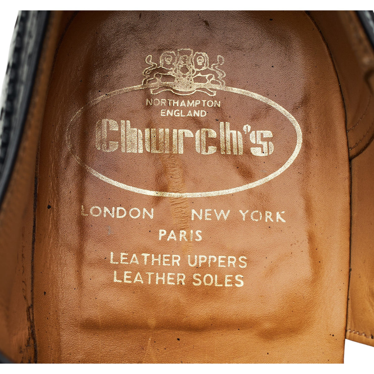 Black Leather Oxford Brogues UK 8.5 G