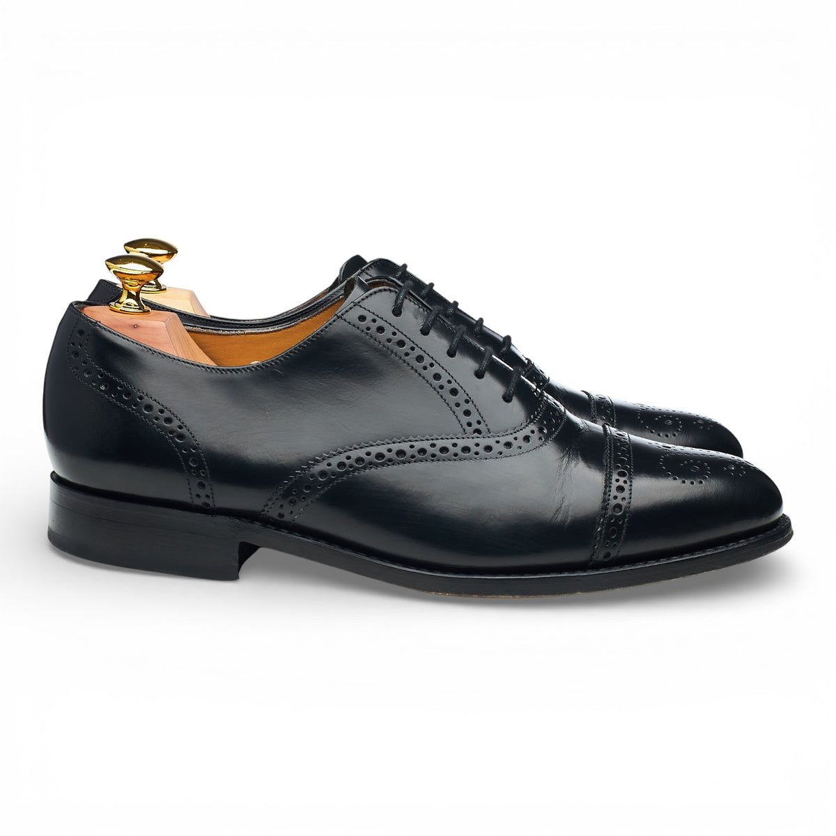 'Alfred' Black Leather Oxford Brogues UK 7.5 G