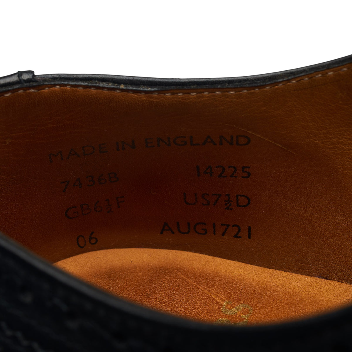 'Pinner' Black Leather Oxford Brogues UK 6.5 F