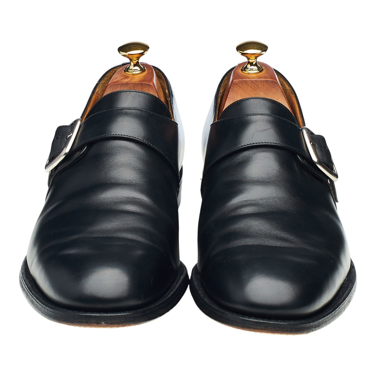 'Blisworth' Black Leather Monk Strap UK 10 F