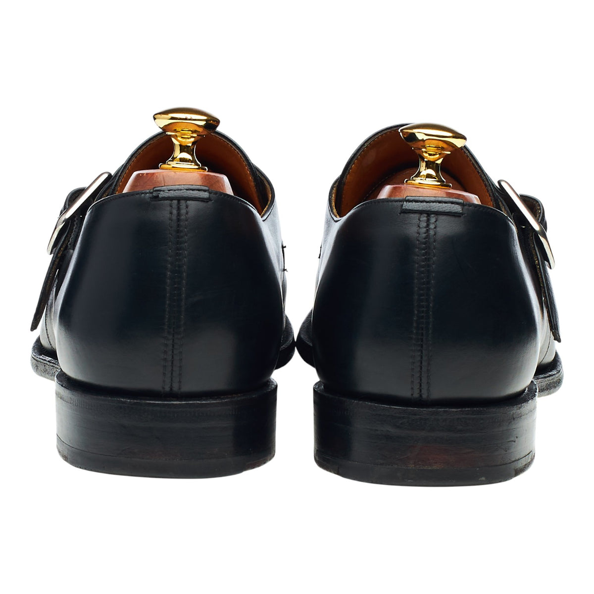 'Blisworth' Black Leather Monk Strap UK 10 F