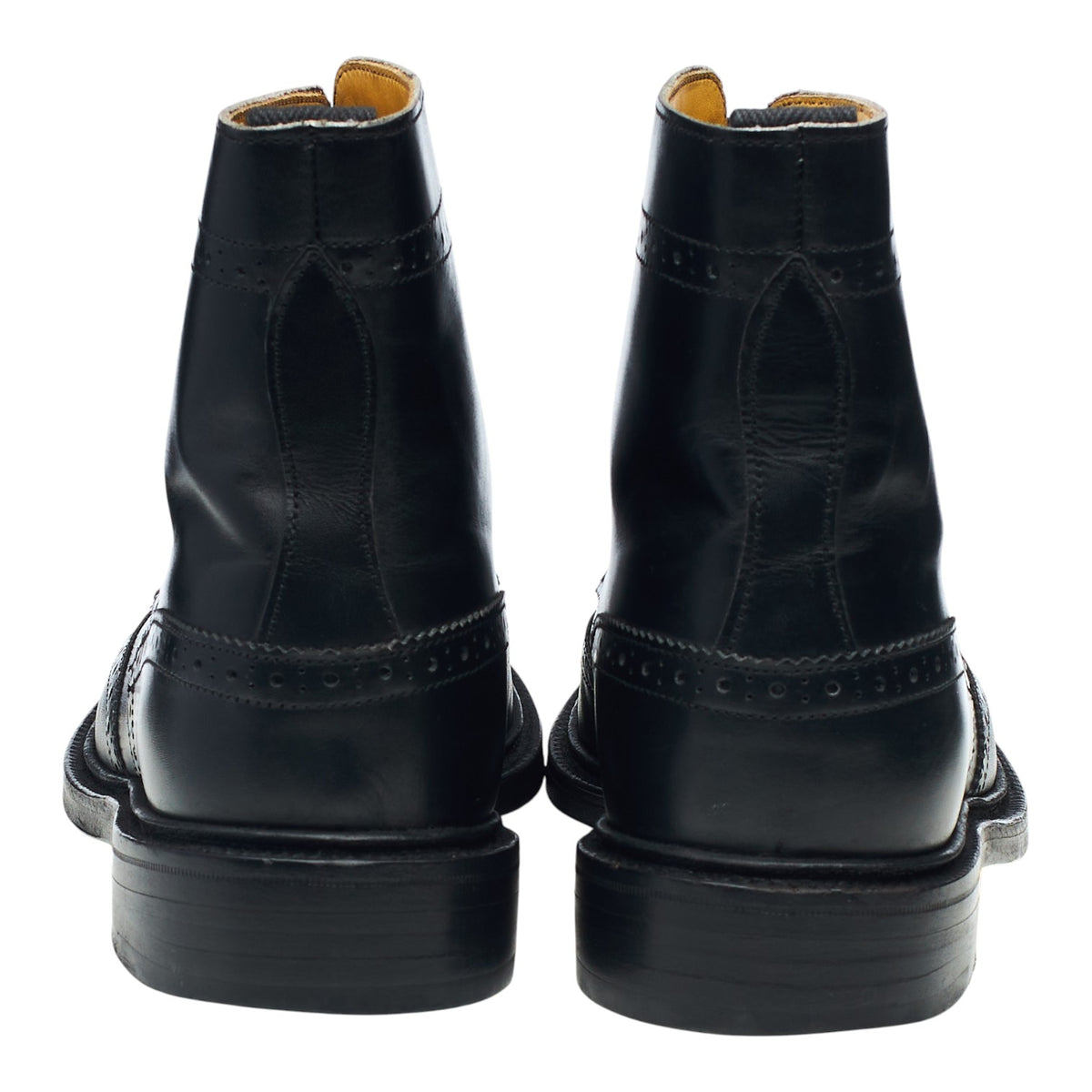 Women's Black Leather Brogue Boots UK 7.5