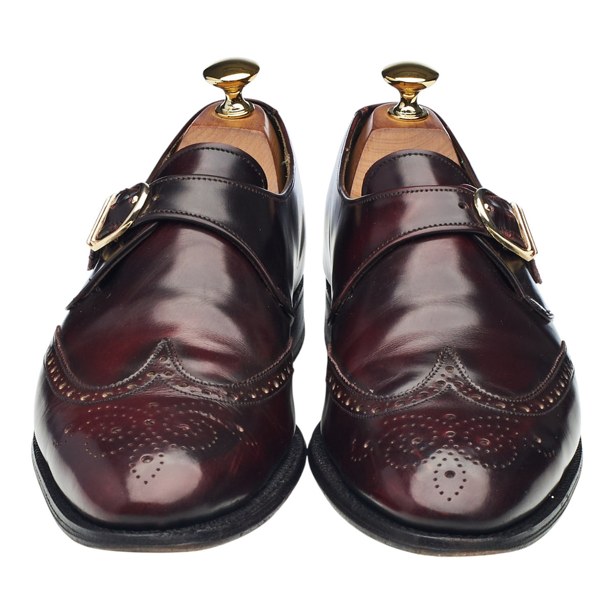 Vintage 'Denham' Burgundy Leather Monk Strap UK 7 F