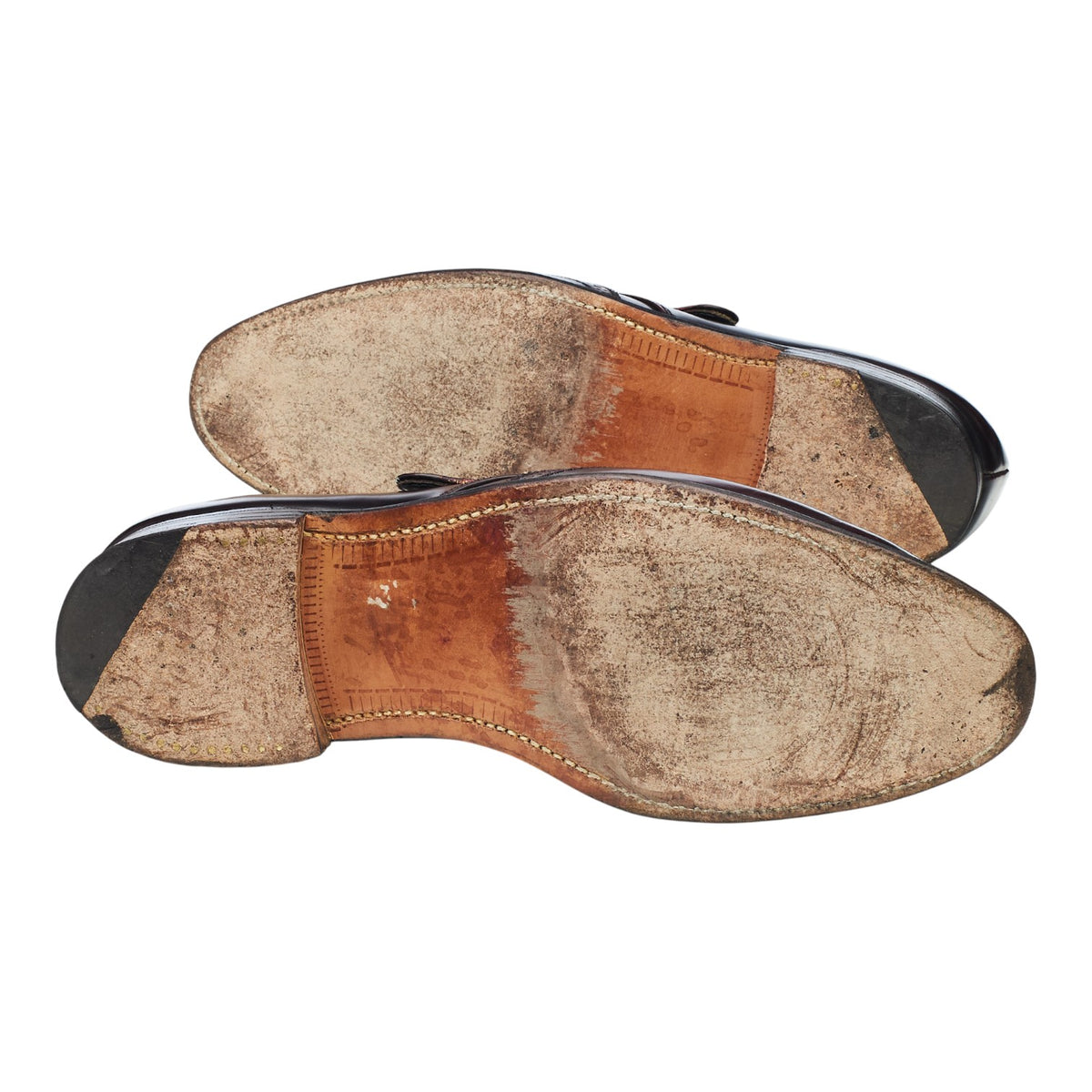 Vintage 'Denham' Burgundy Leather Monk Strap UK 7 F