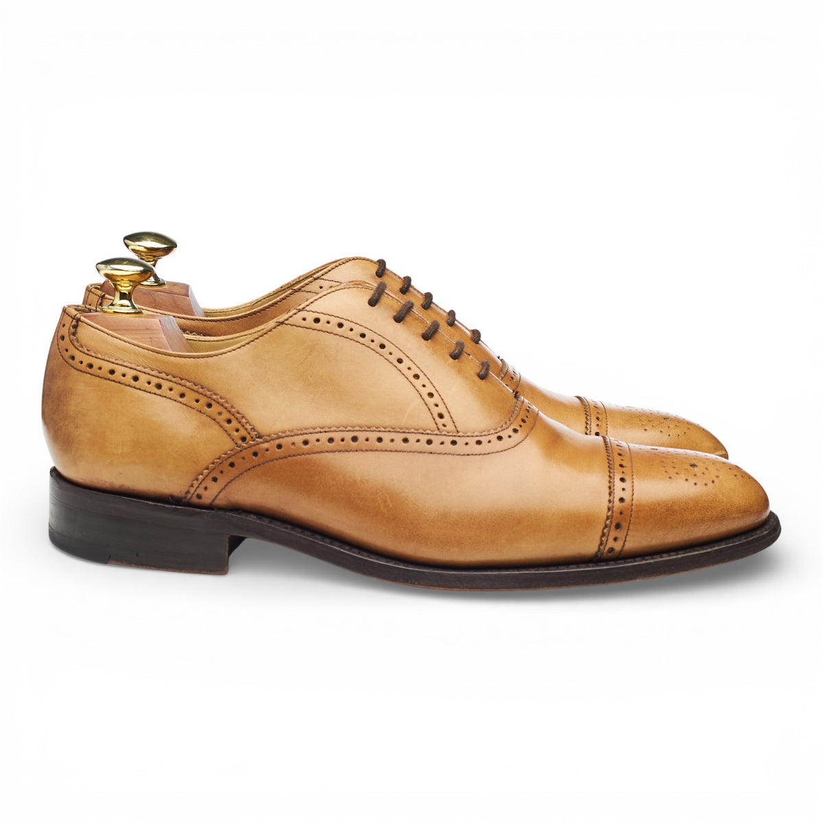 'Newcastle' Tan Brown Leather Oxford Brogues UK 7 G