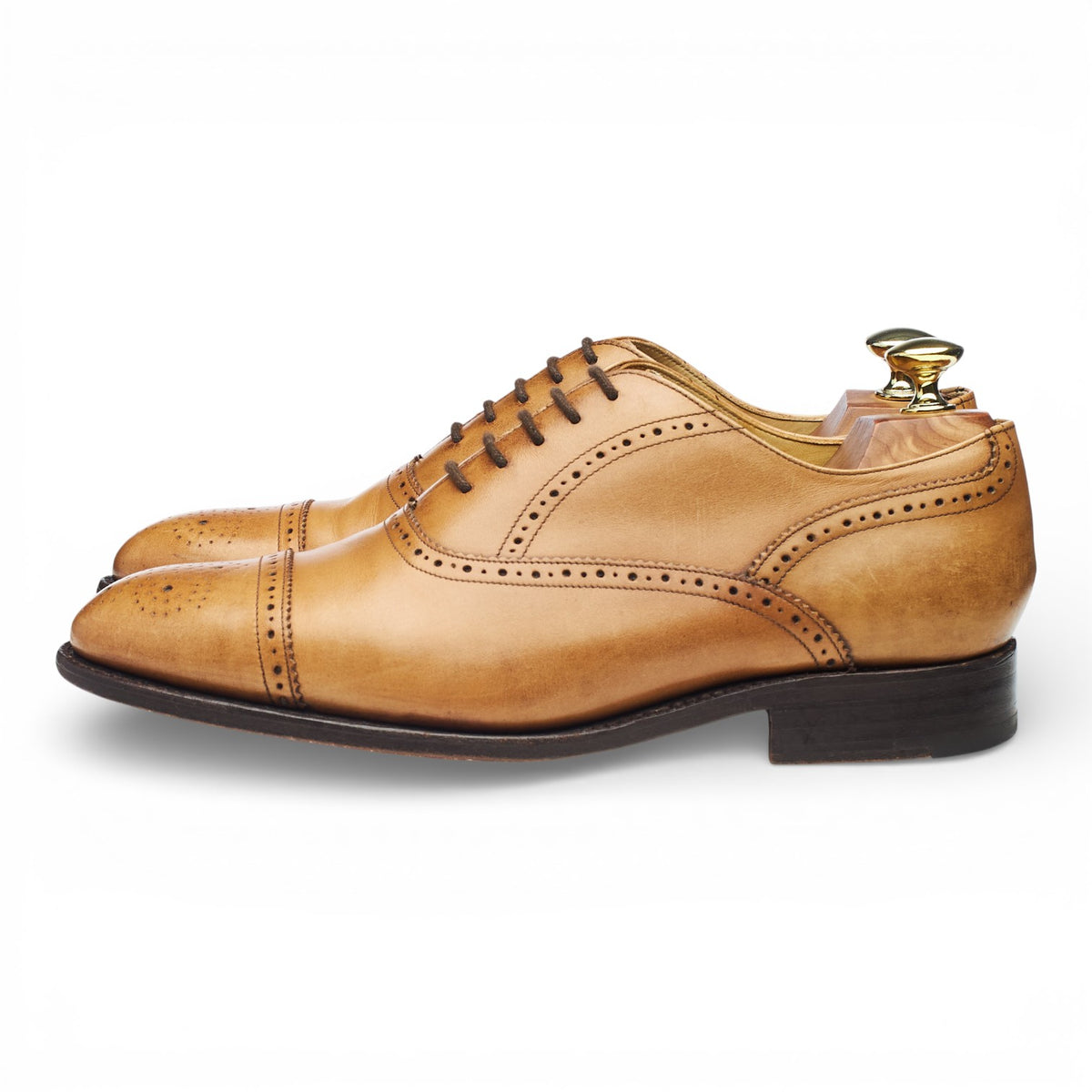 'Newcastle' Tan Brown Leather Oxford Brogues UK 7 G