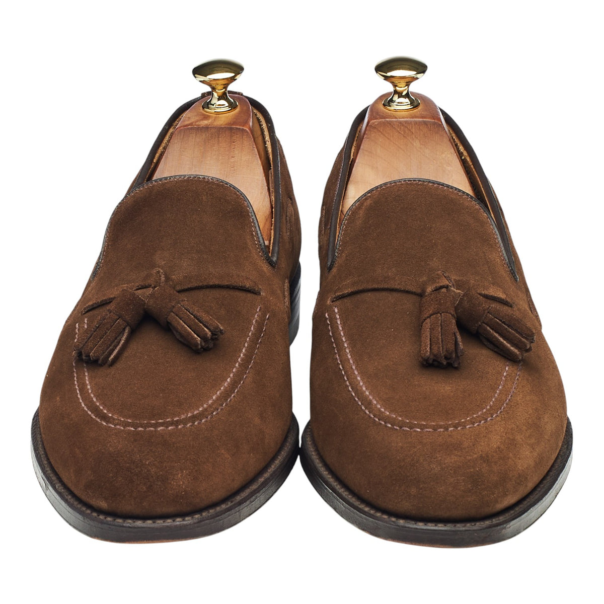 'Lincoln' Brown Suede Tassel Loafers UK 10 F