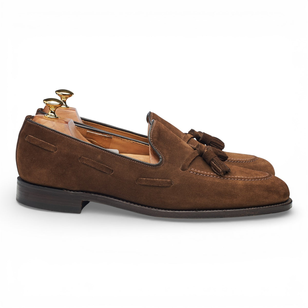 'Lincoln' Brown Suede Tassel Loafers UK 10 F