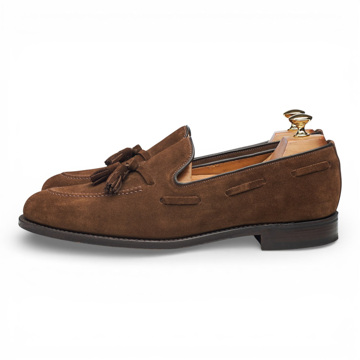 'Lincoln' Brown Suede Tassel Loafers UK 10 F