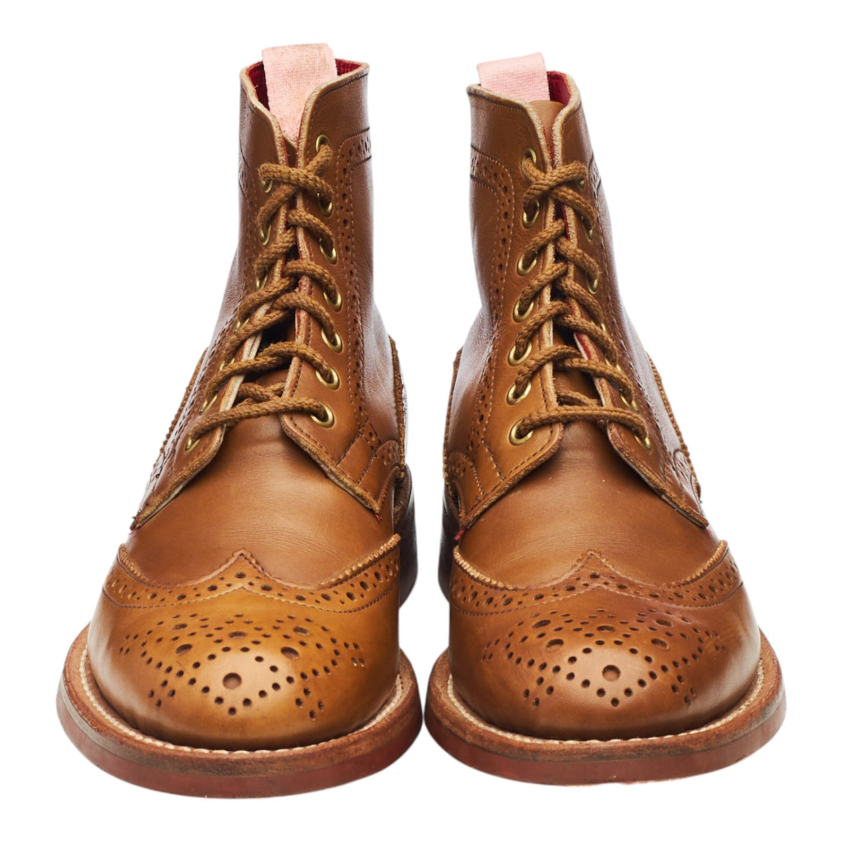 Women's Brown Leather Brogue Boots UK 4