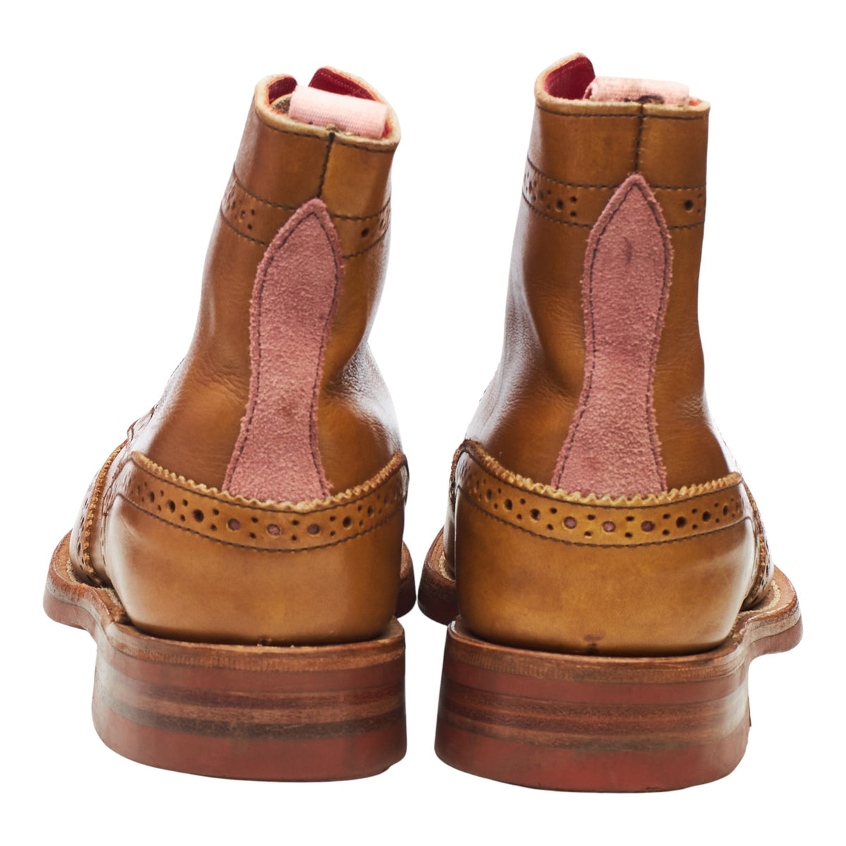 Women's Brown Leather Brogue Boots UK 4